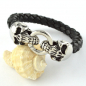 Preview: Armband aus Edelstahl & Leder