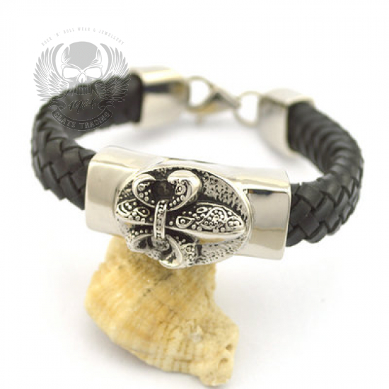 Armband aus Edelstahl & Leder