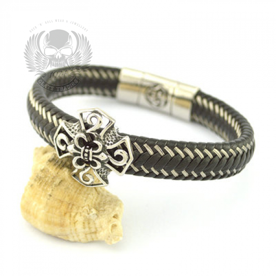 Armband aus Edelstahl & Leder