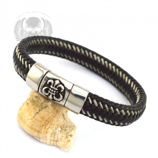 Armband aus Edelstahl & Leder