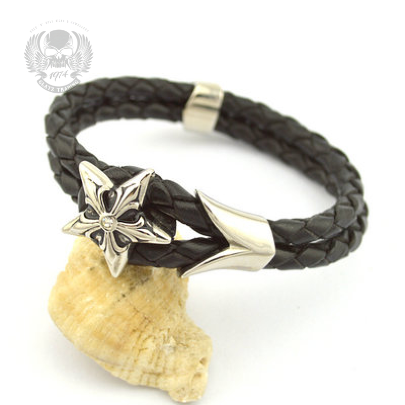 Armband aus Edelstahl & Leder