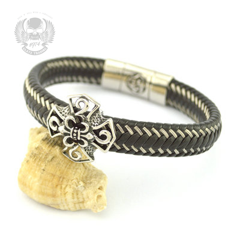 Armband aus Edelstahl & Leder