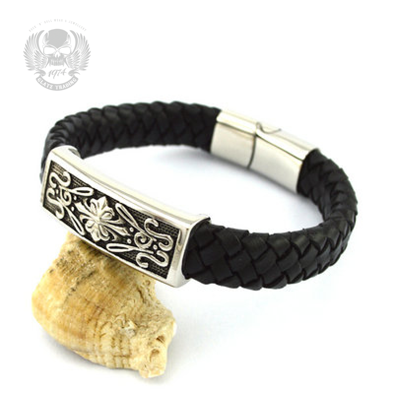 Armband aus Edelstahl & Leder