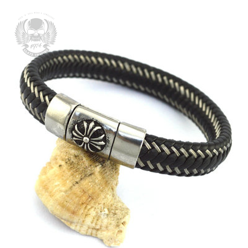 Armband aus Edelstahl & Leder